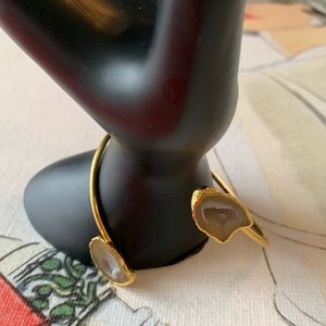 CHARLENE K Gold Plated Geode Twist Cuff Bracelet -NIB